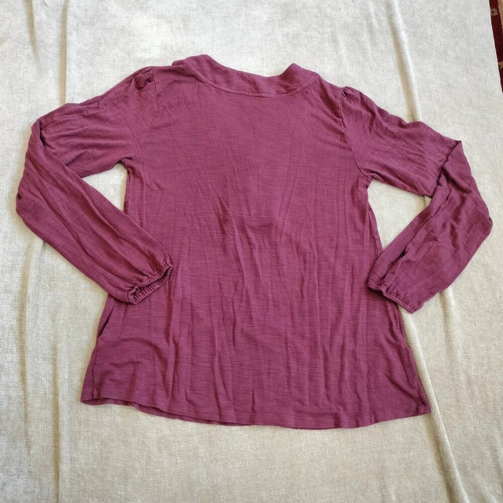 Cupio Women's Large Mauve Pink Sleeve Laced Up Front Shirt Size Medium - Picture 2 of 7